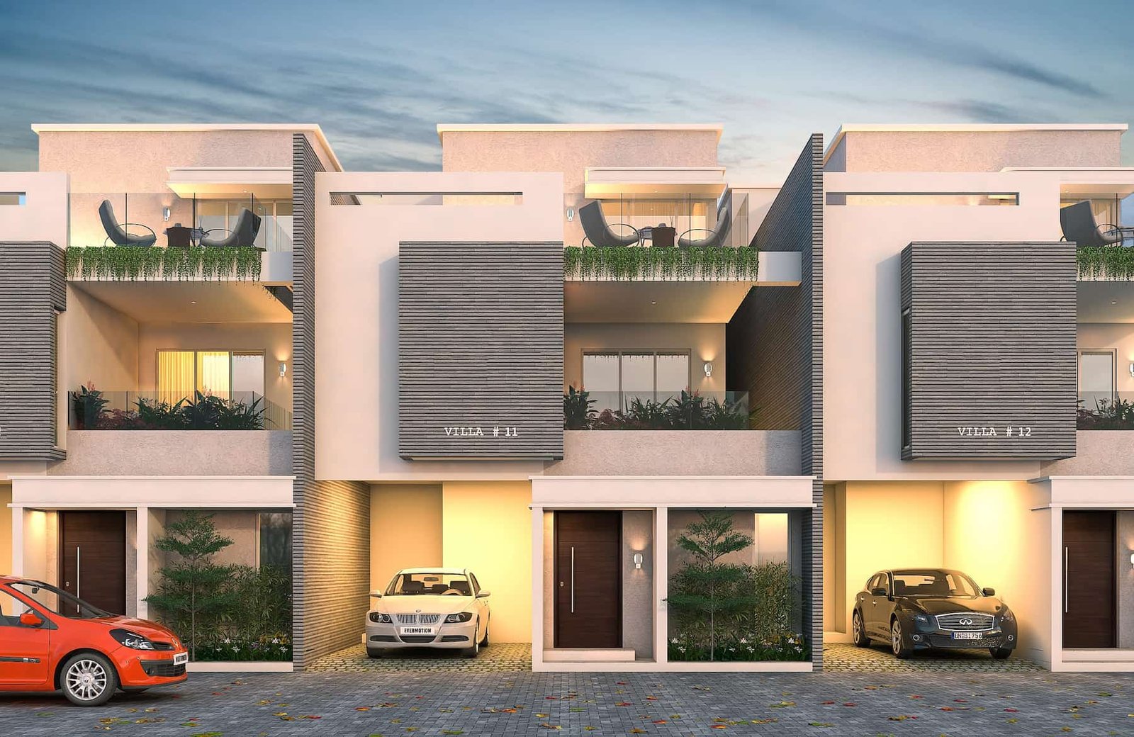 Front view of 4BHK Markon Homes Villa with Garden in Varthur Whitefield