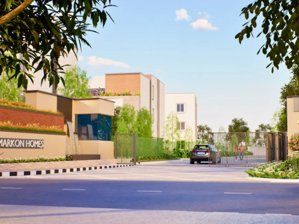 Grand entrance of Madhura Gardens Villas in Varthur, Bangalore