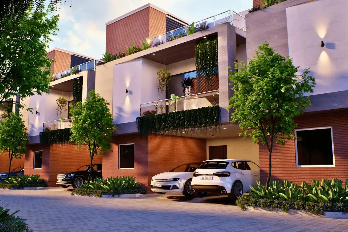 Side view of sustainable 4BHK villas at Madhura Gardens, Varthur