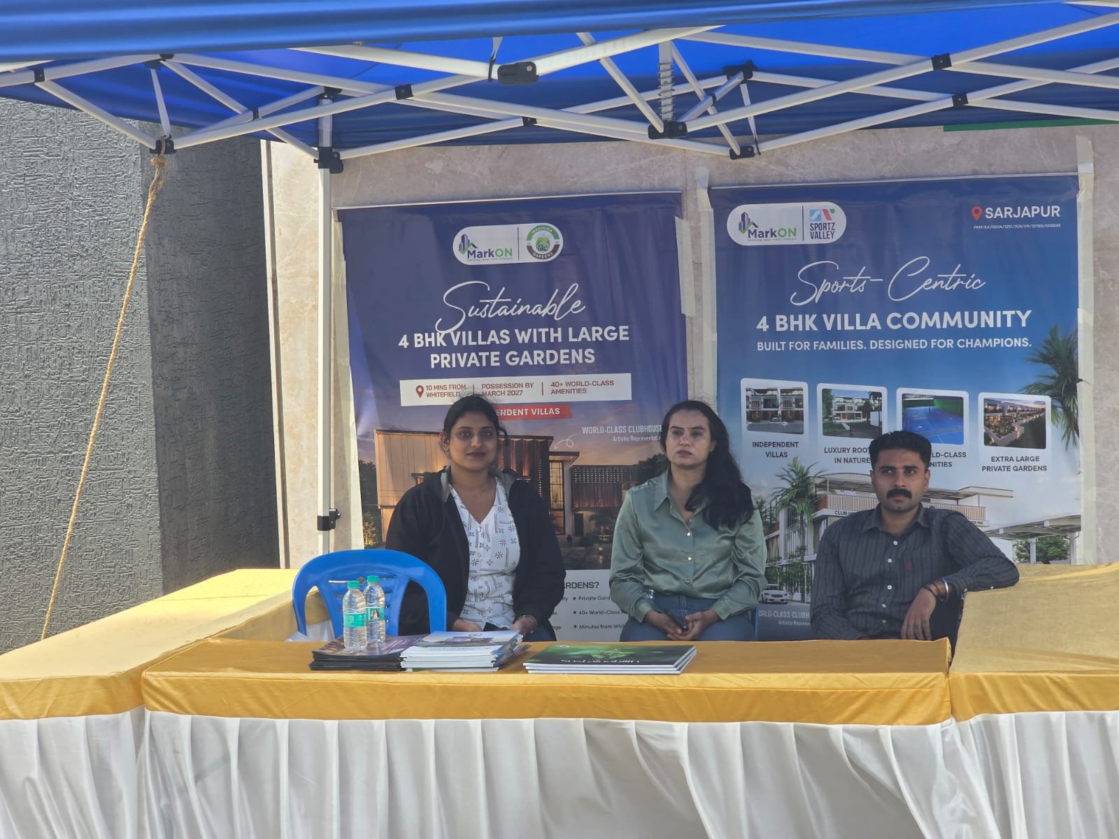 MarkON Homes, Madhura Gardens and Sportz Valley stall at Wonderwall AARPOO Onam 2026, Sompura, Sarjapura